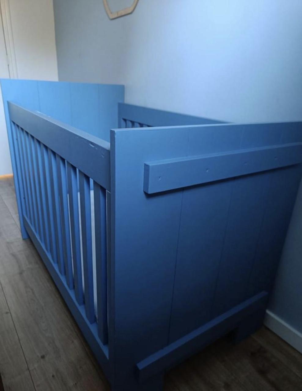 Compleet Bopita ledikant (blauw, 60x120 cm) + goed matras