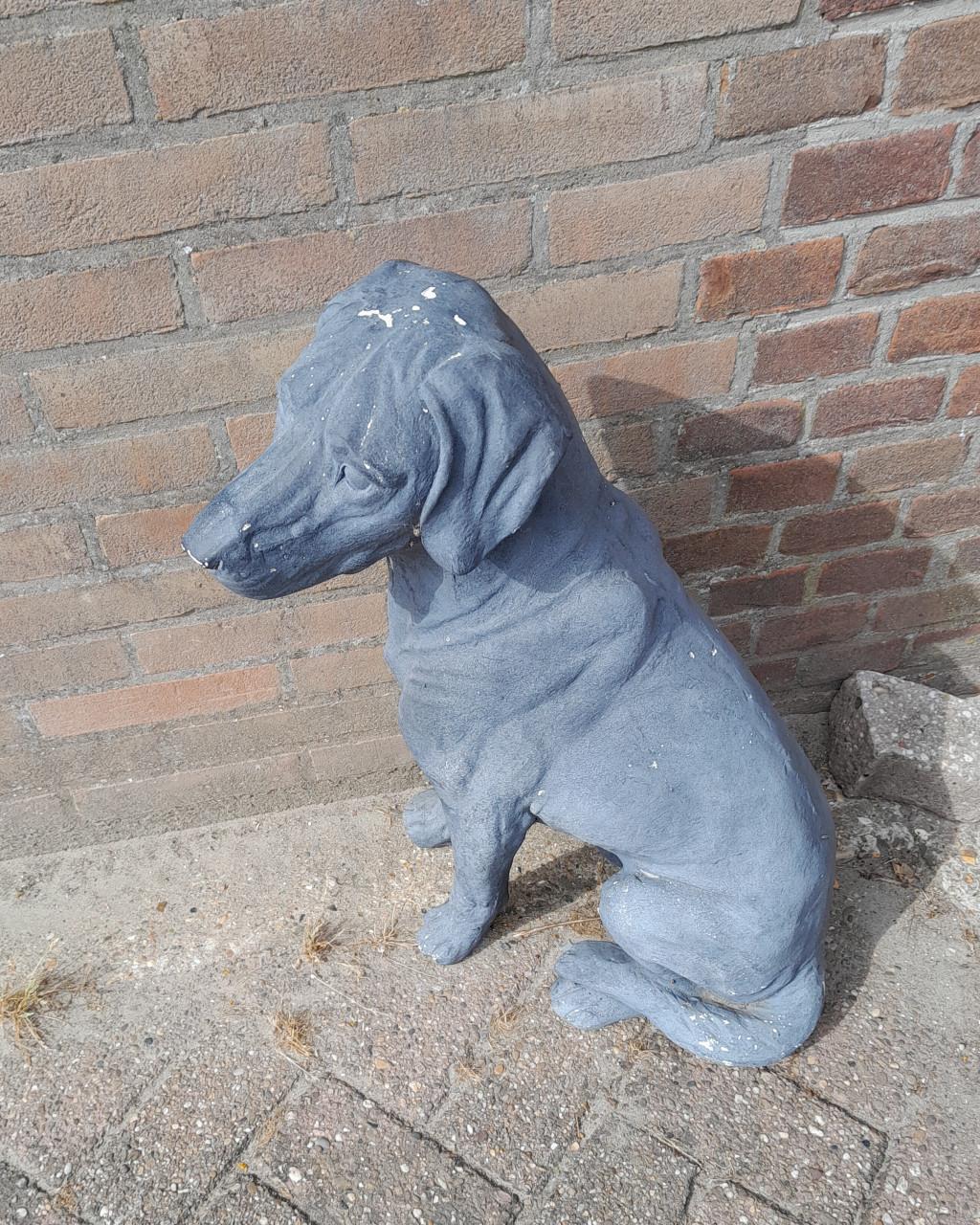 Beeld van  hond d.grijs ,weerbestendig