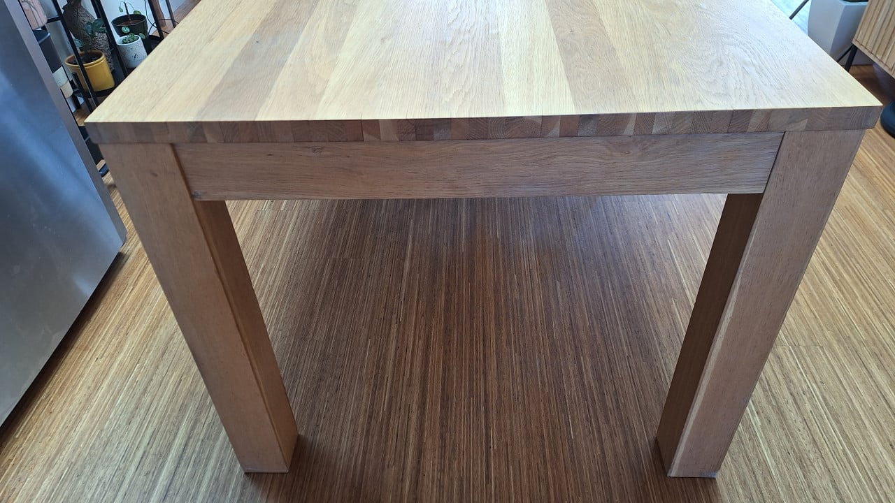 Blankhouten eettafel 90x180cm