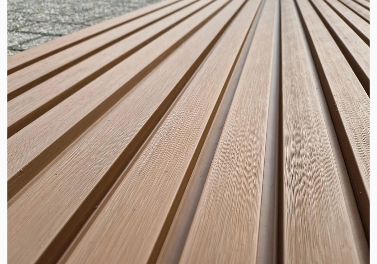 Composiet gevelbekleding Teak 290 cm, 150 panelen, 30 euro per stuk