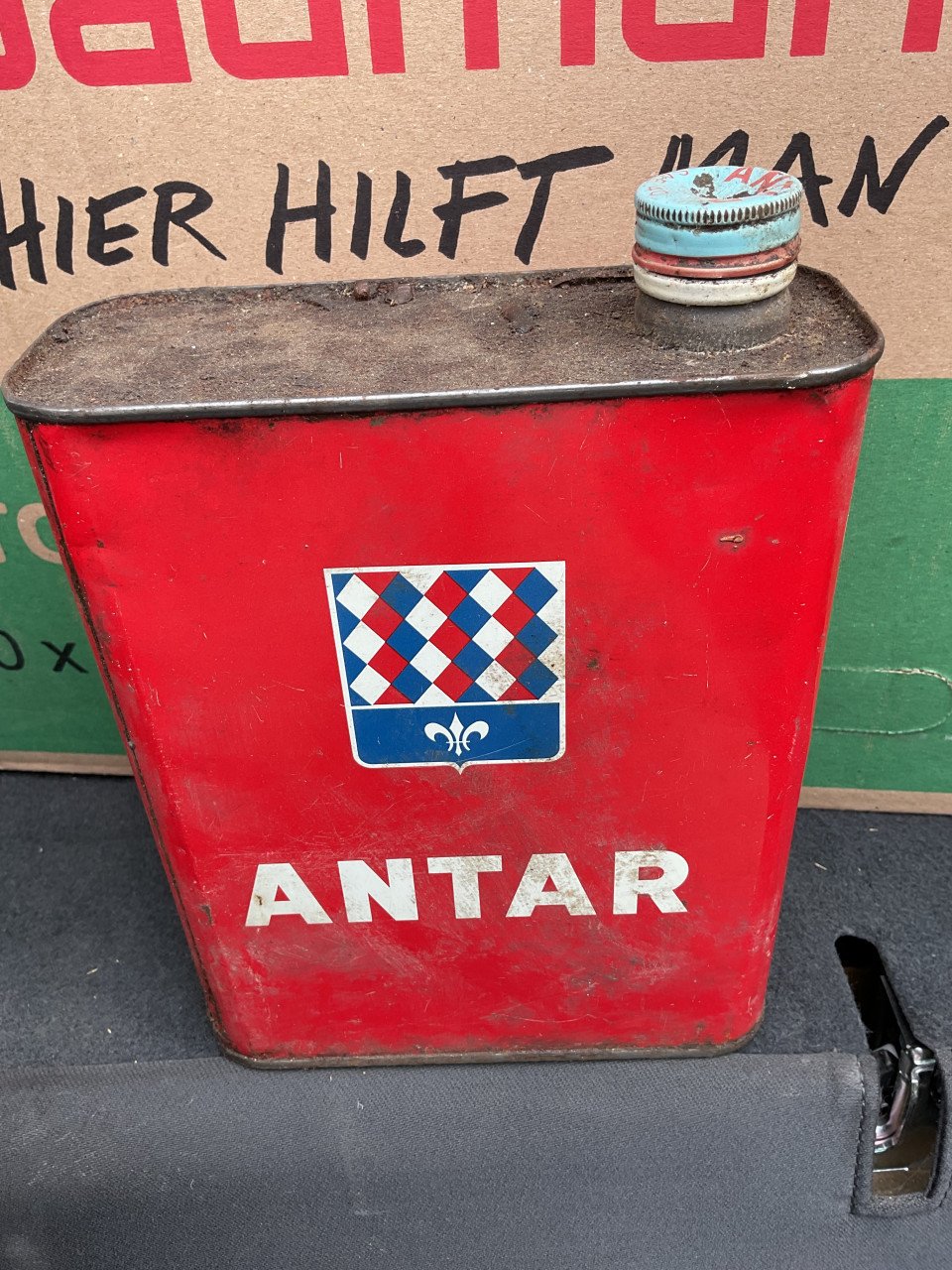 Vintage Antar olieblik