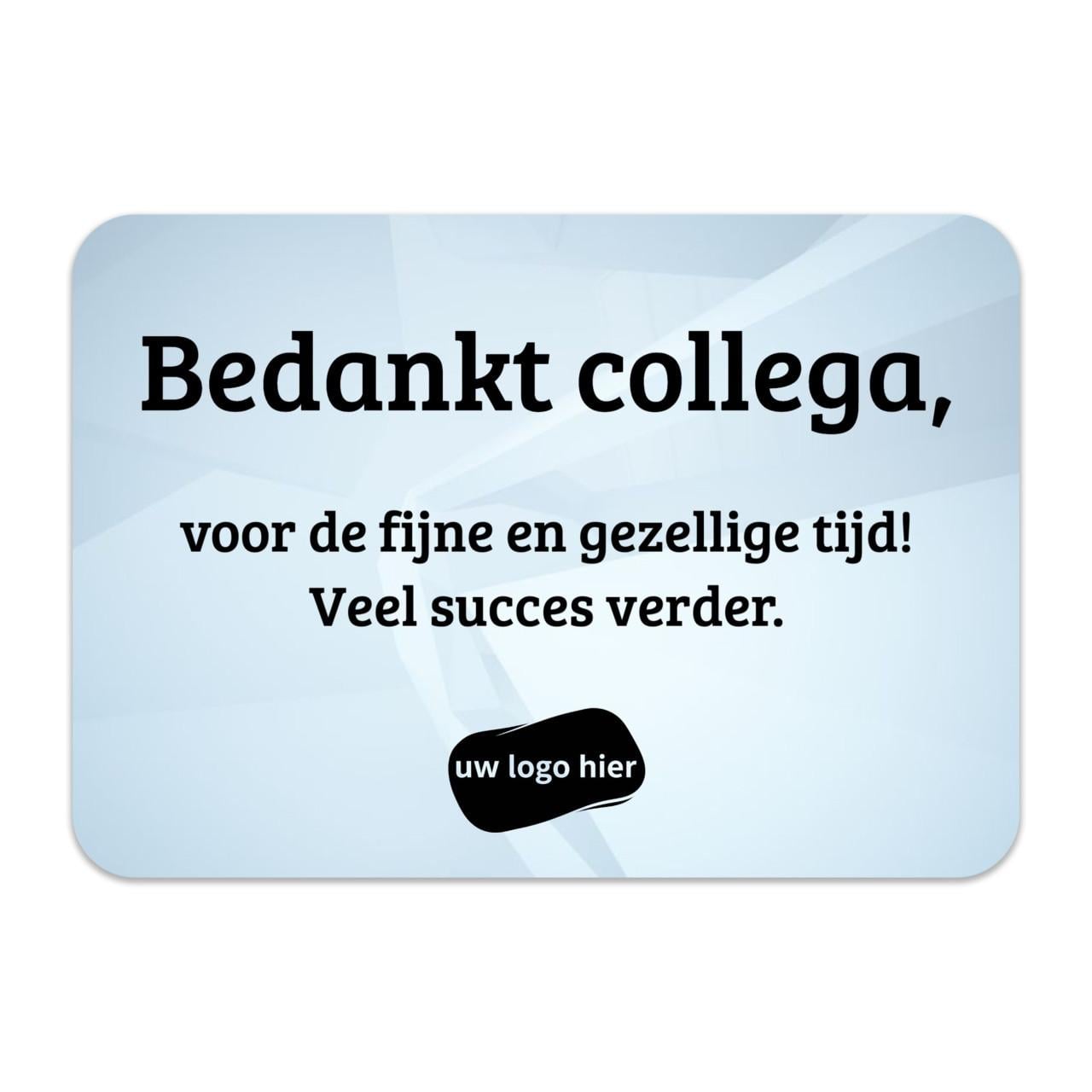 Collega bedankjes met bijpassende kaart