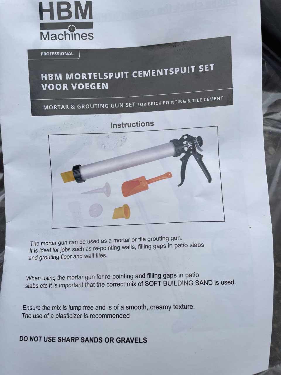 Mortelcementspuit set