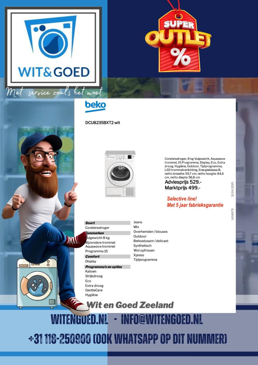 BEKO condensdroger– 5JR garantie -KRACHTIGE CONDENSDROGER VOOR ELK GEZIN!