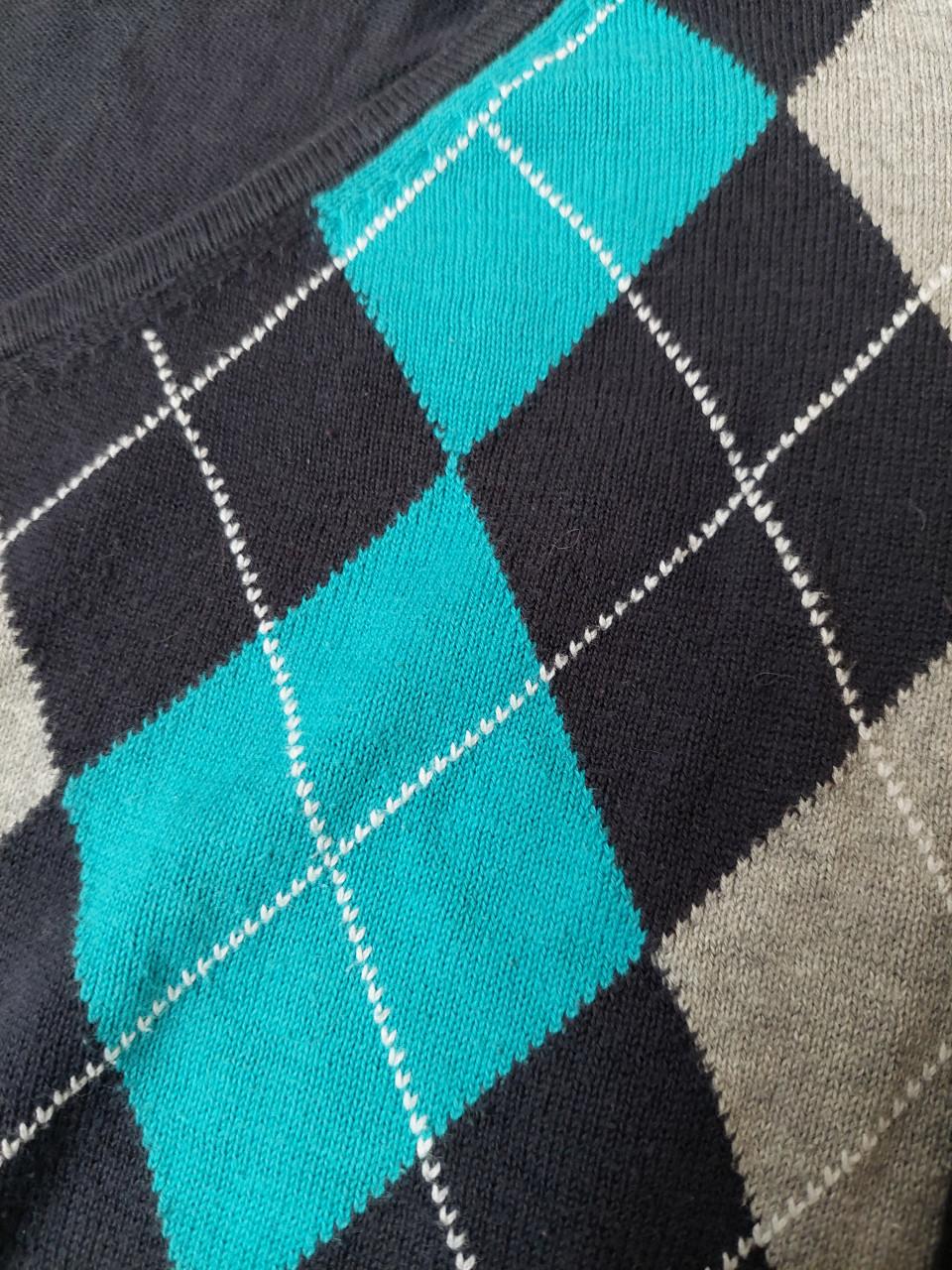 3 geruite damestruien mt Large grijs, marine