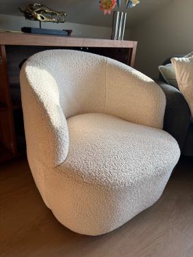 Bouclé fauteuill creme