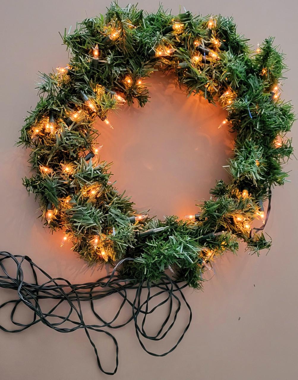 Kunst Kerstkrans 30cm -- Kerstkrans Met Lampjes voor Binnen