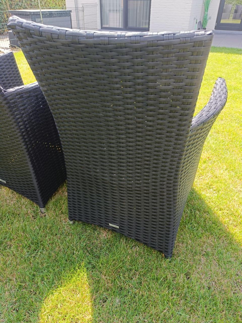 6 Bristol wicker tuinstoelen / antraciet