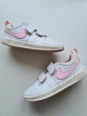 Nike witte met roze klittenband sneackers Maat 31