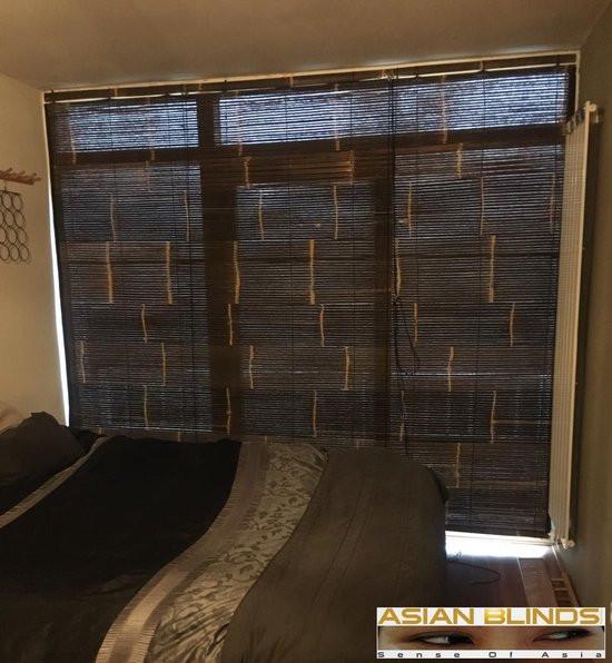 Bamboerolgordijnen ca. 150cm. breed en 200cm hoog