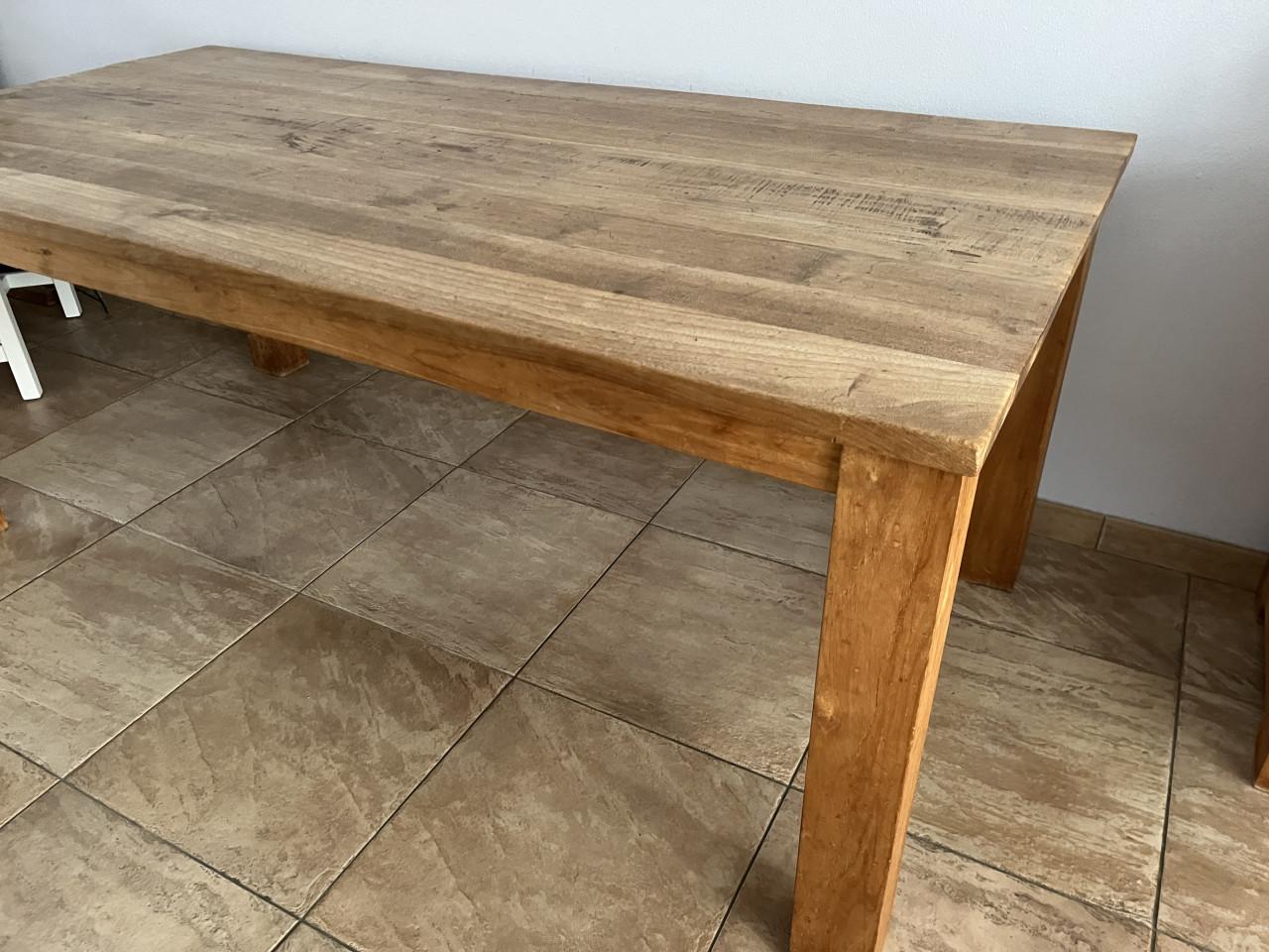 Massief teak houten eettafel 200x100