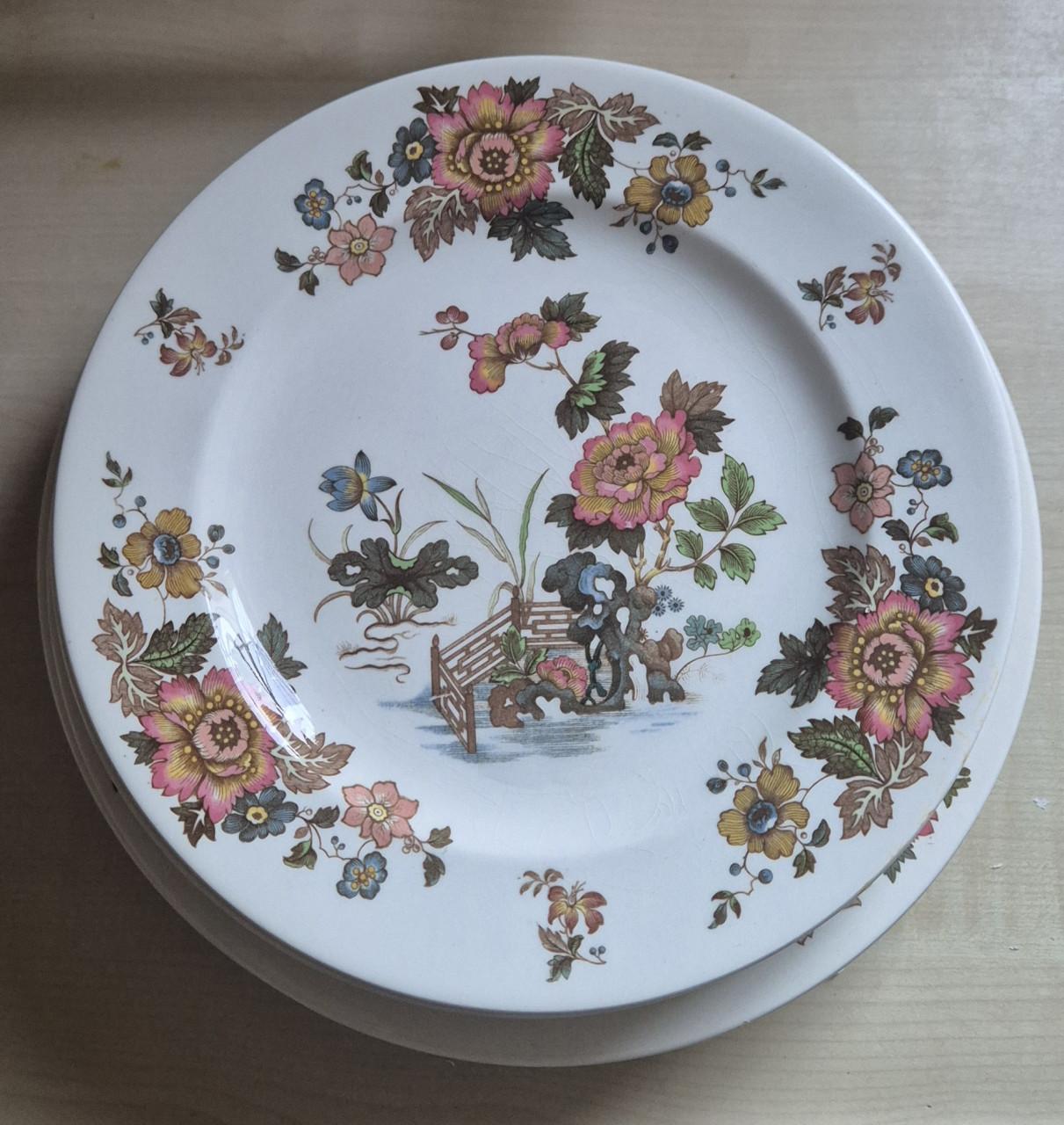 12 antieke Wedgewood eastern flowers borden