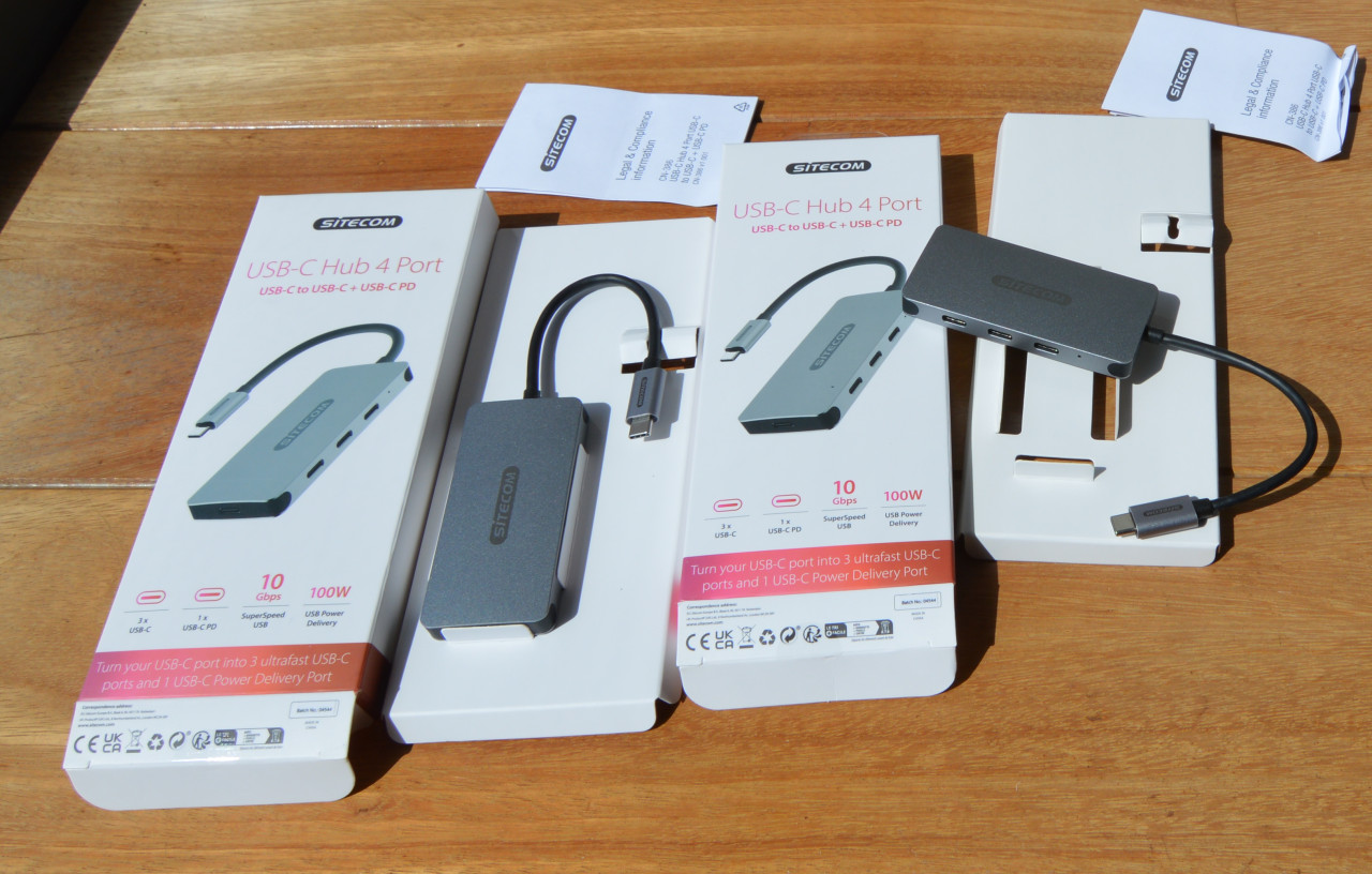 2x Z.G.A.N. Sitecom USB-C hub 4 ports