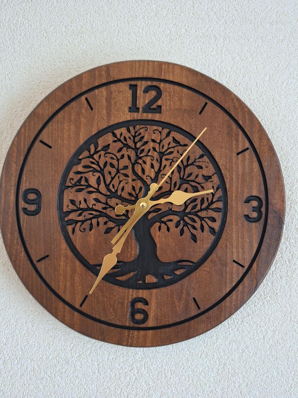 Houten wandklok