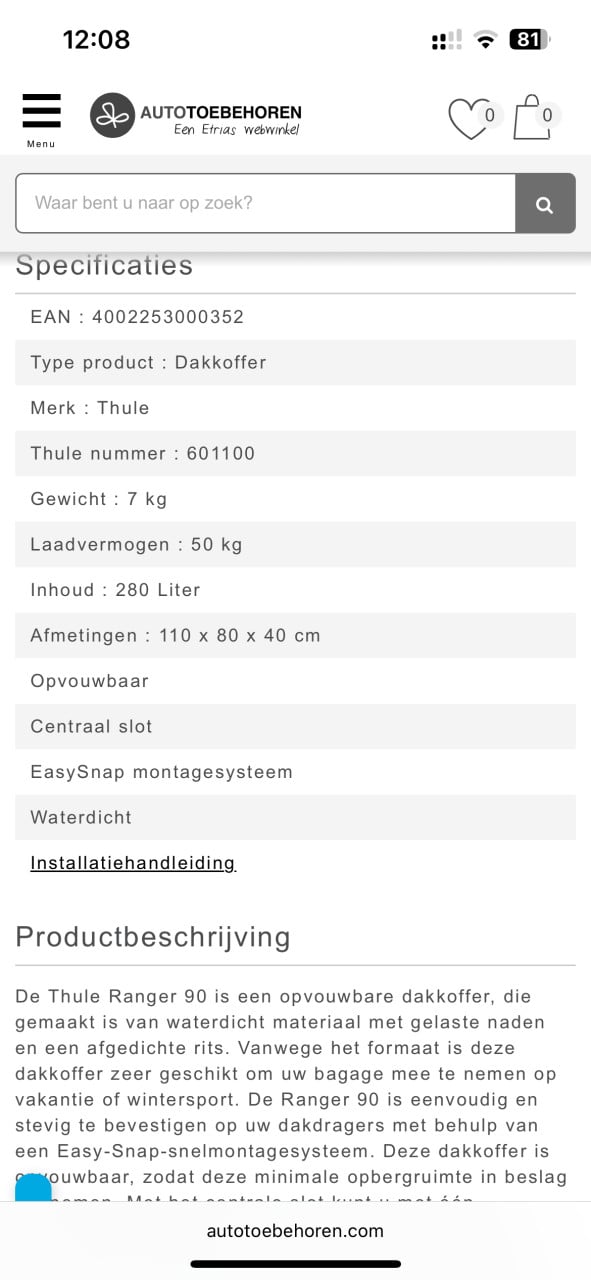 Thule ranger90 daktas