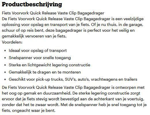 Fiets voorvork clips