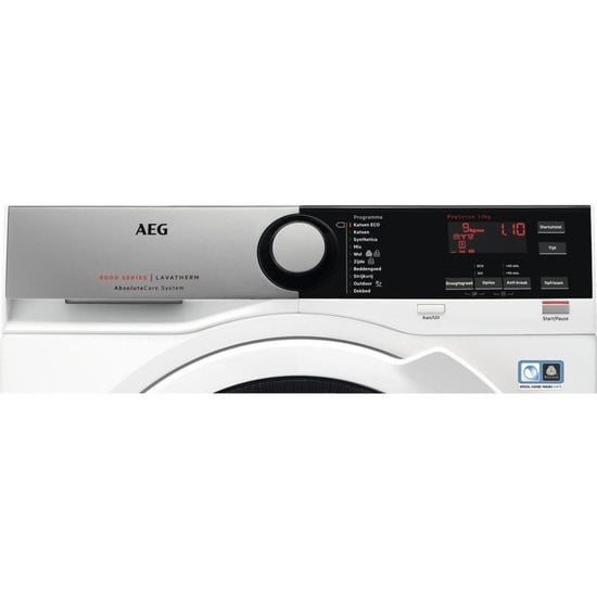 AEG T8DE95EW  8000 serie AbsoluteCare Wasdroger A++ Warmtepompdroger 9kg.