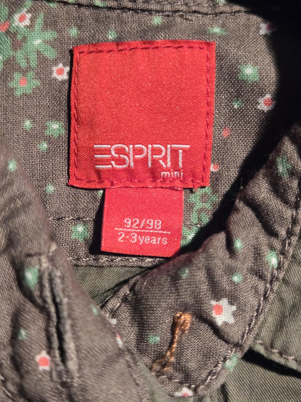Korte kaki tuniekjurk met knopen, Esprit Mini maat 92/98 2-3jaar