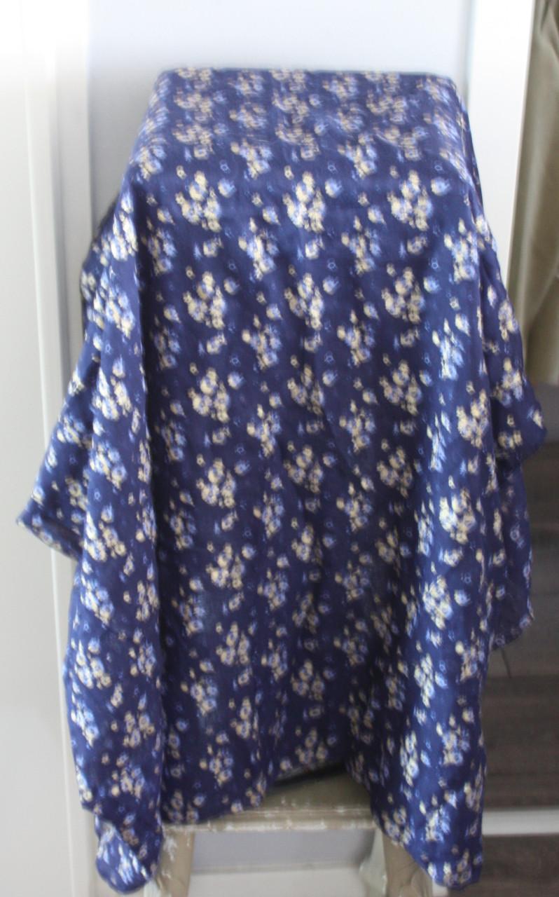 Sjaal blauw met bloemen  print