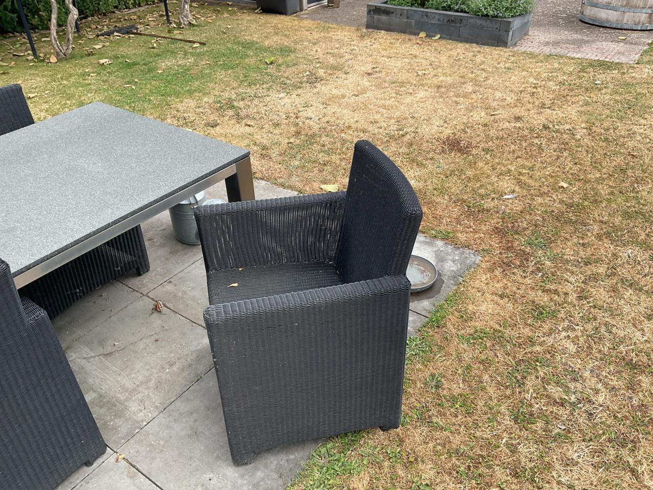 Tuintafel en 6 stoelen Borek