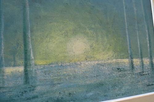 Schilderij van een bos, getiteld 'Bois' gesigneerd??