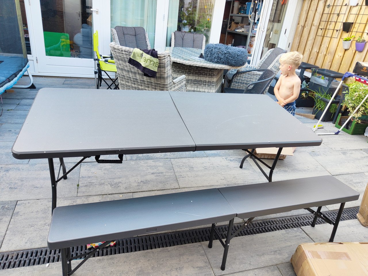 Bier/ tuin tafel met banken opklapbaar