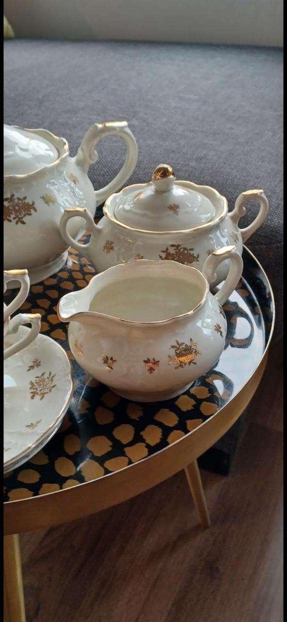 Vintage 7-delig Thee/koffie servies van Mosa P. Regôut Maastricht