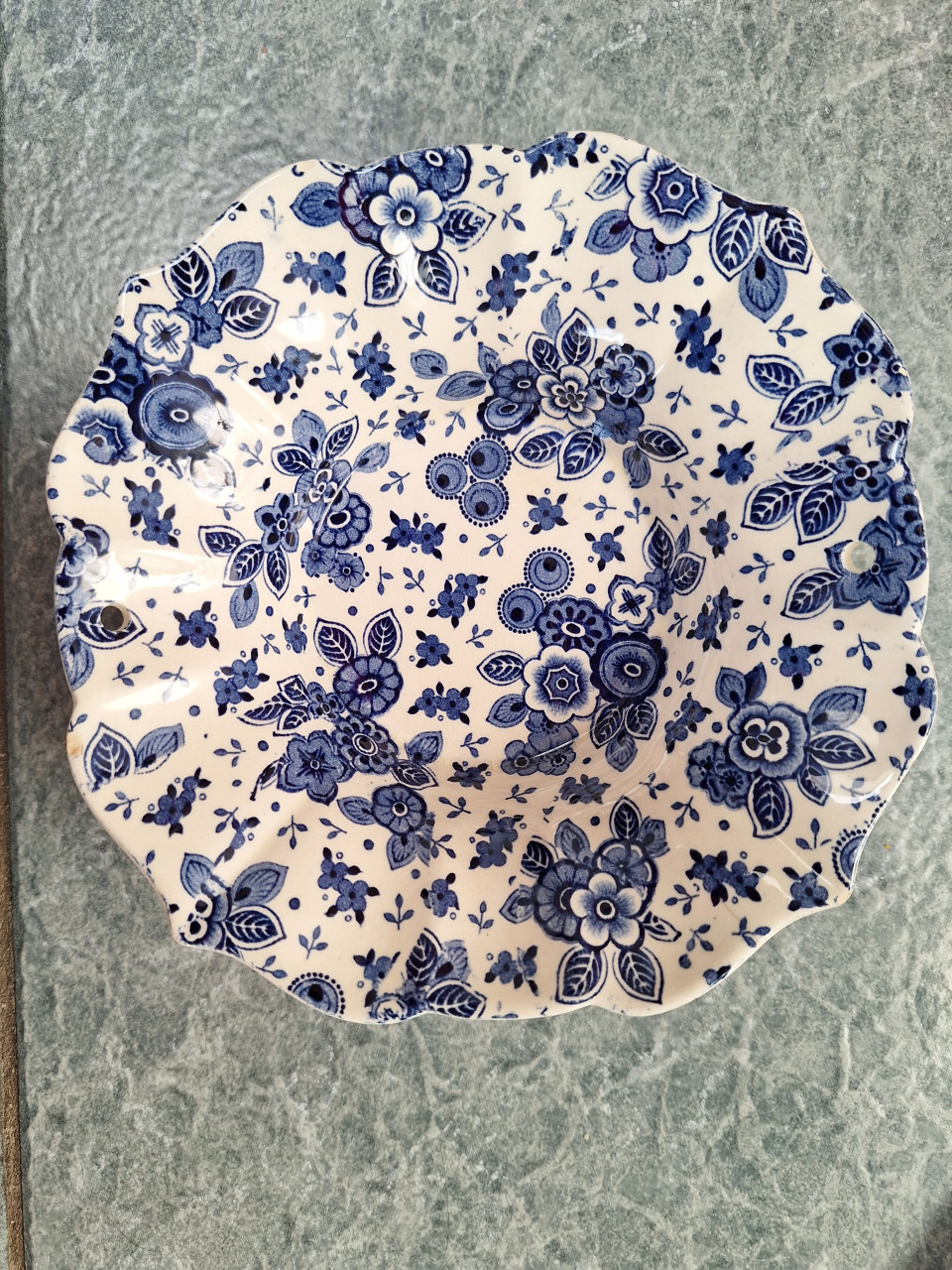 3 blauwe (schaal) bordjes