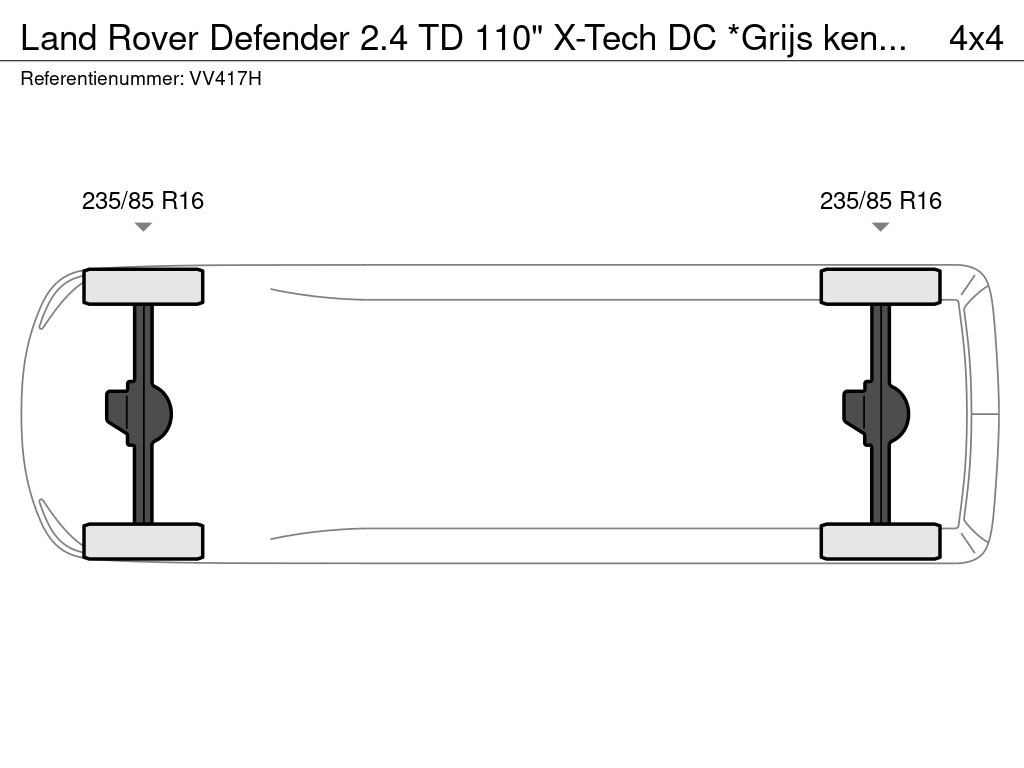 Land Rover Defender 2.4 td 110" x-tech dc *grijs kenteken 7 persoons*