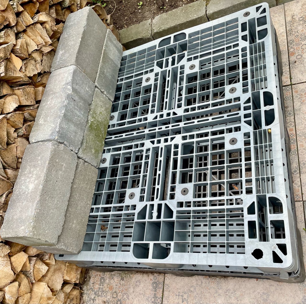 Palletbank met kussens