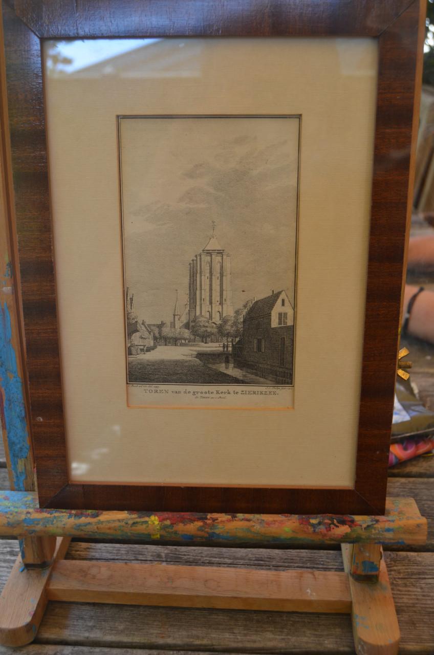 Ets Toren vd Grote Kerk Zierikzee Tirion 1747