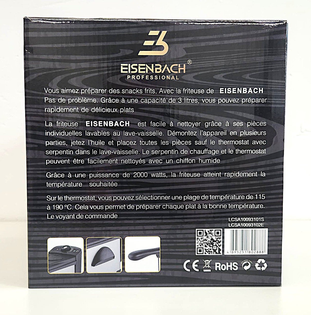 Eisenbach HW-1831: 3L Elektrische Frituurpan - 2000W