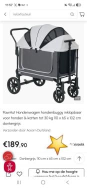 Nieuw‼️Pawhut Hondenbuggy tot 30kg