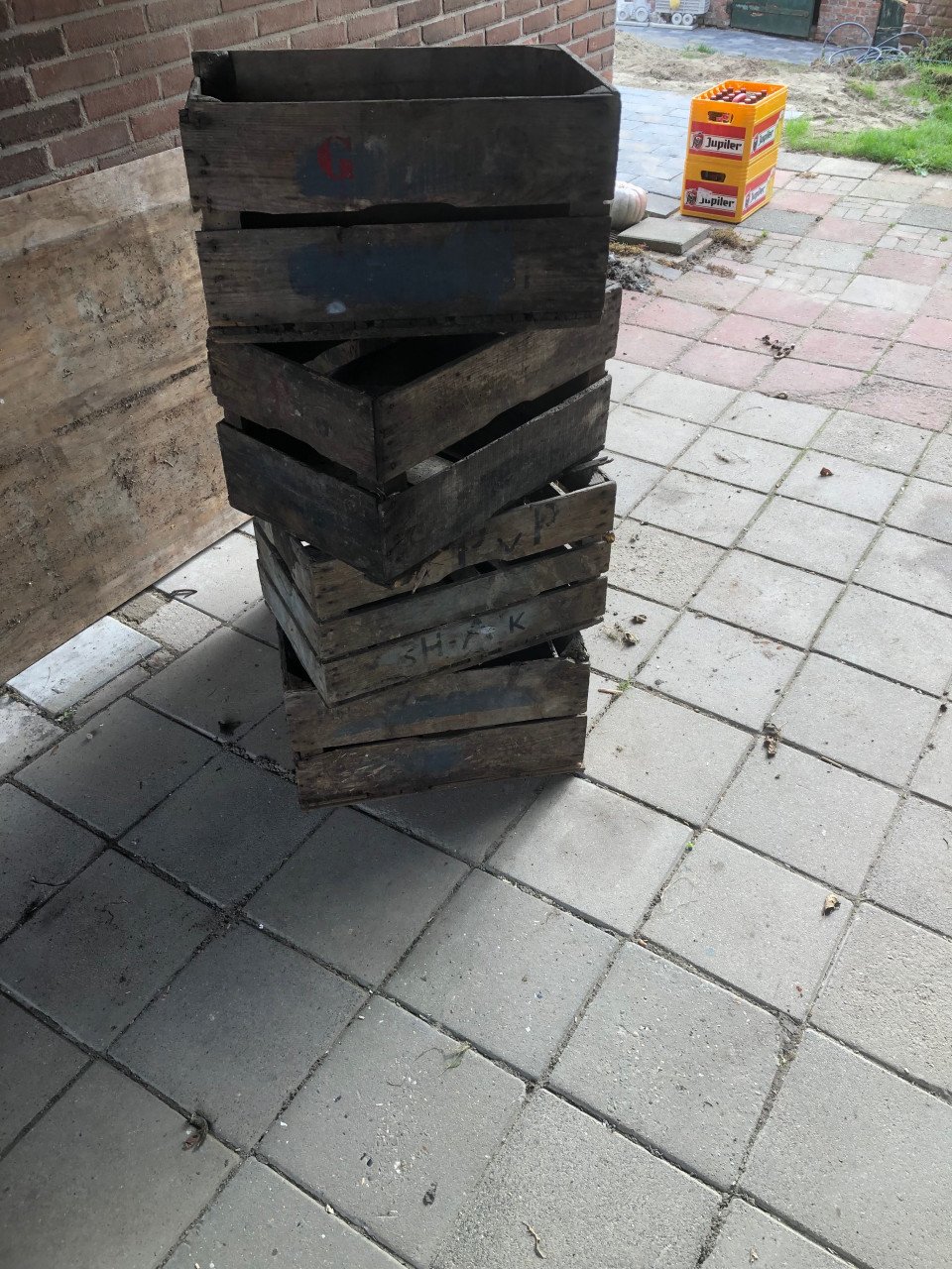Oude fruitkistjes