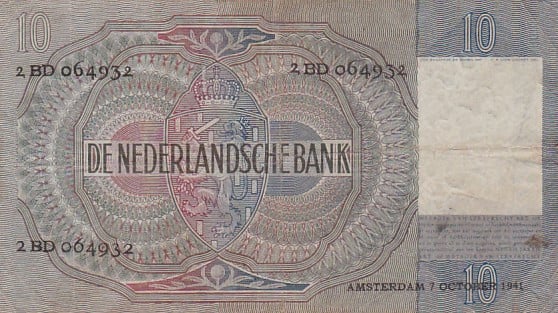 10 Gulden Biljet 1941 Meisje met Druiven