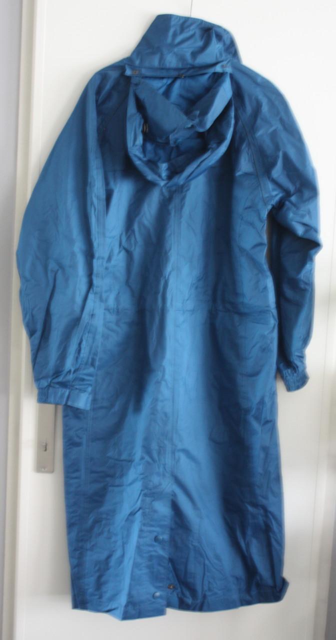 Blauwe lange regenjas maat L