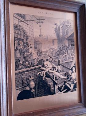 Vintage Koper Ets GIN LANE William Hogarth 1751