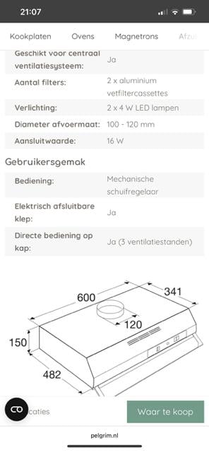 Afzuigkap nieuw in doos incl 6 jaar garantie