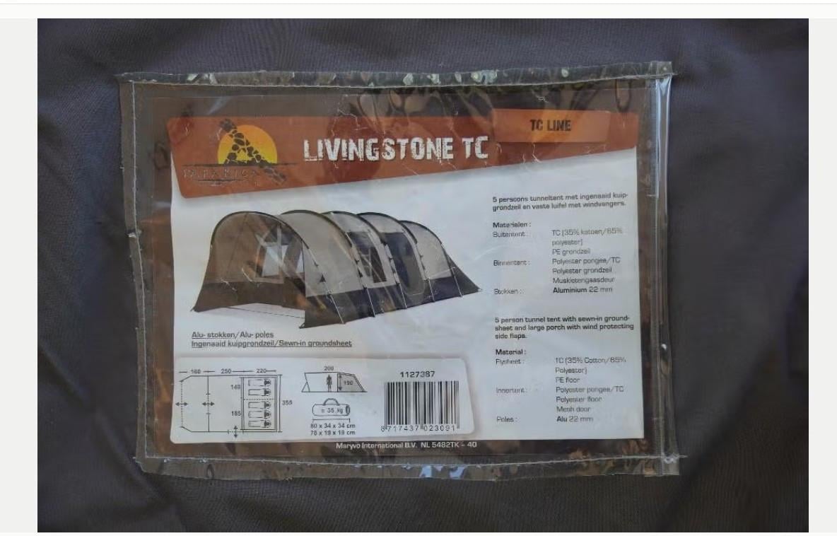 Tunneltent Safarica Livingstone tc te koop