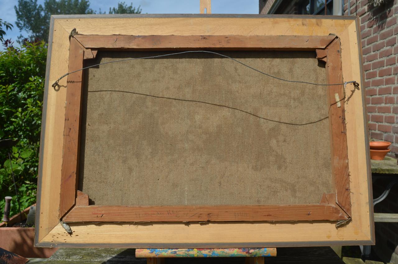 Olieverf op doek: boerderijtje (in Engeland?)