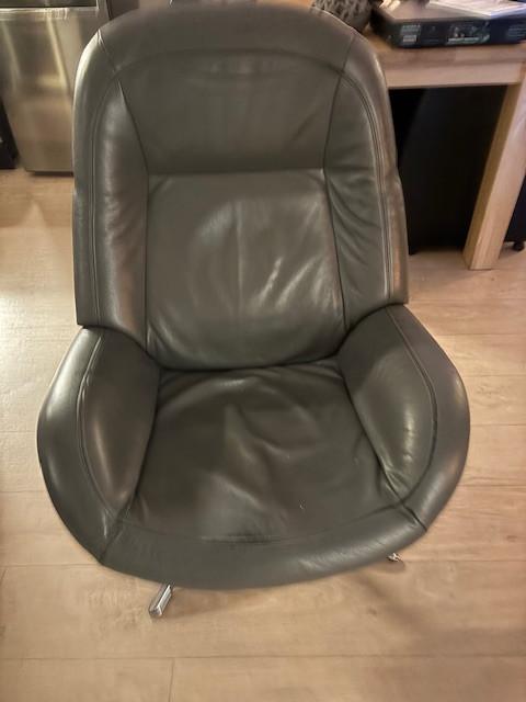 Leren draaistoel met ligstand