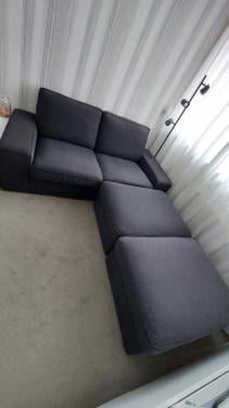 Lounge bank met 2 opberg poefen