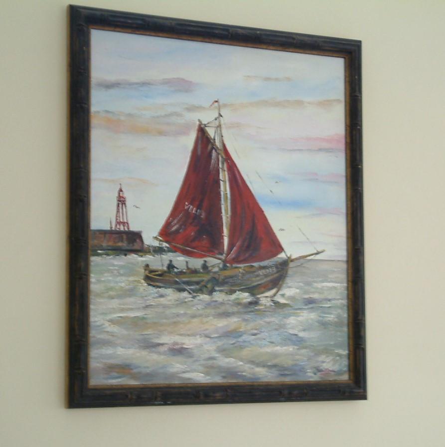 Div schilderijen  oude  zeil visserij met Veere -Vlissingen  Jac Caljouw