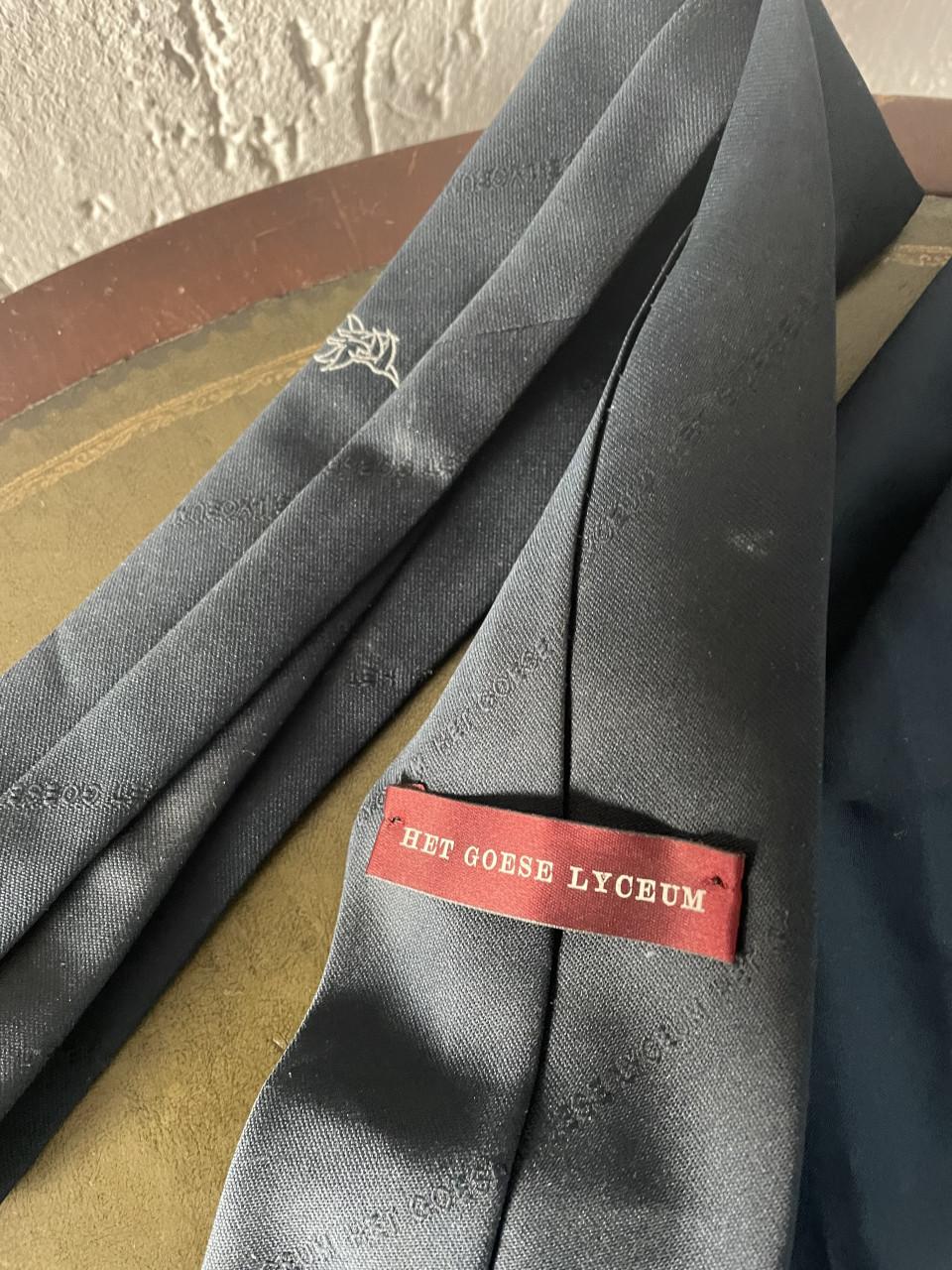 Goese Lyceum - stropdas en dames shawl donker blauw - in nieuwstaat