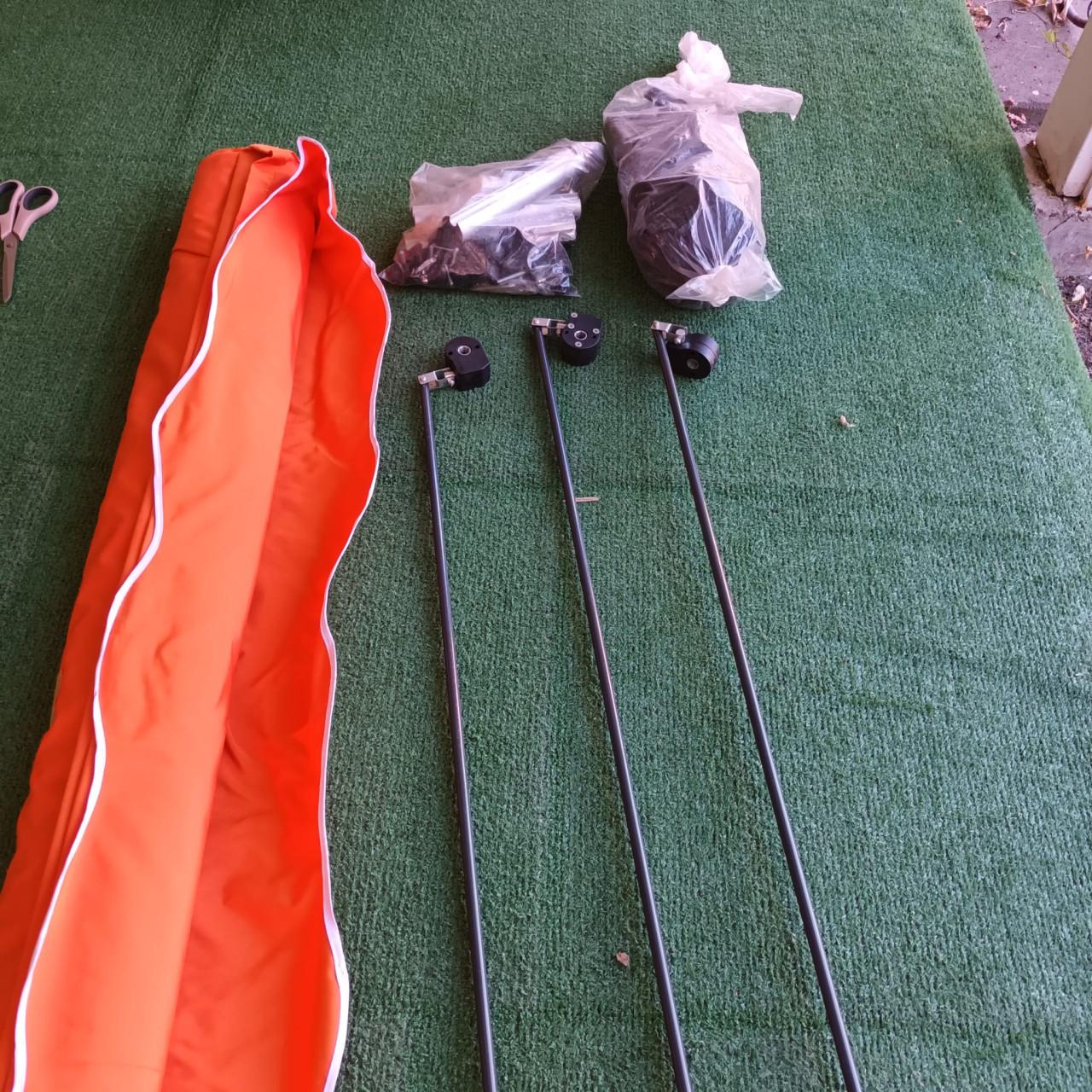 Zonnescherm / luifel met handslinger, 2 stuks