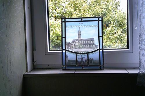 GLAS IN LOOD raam ... met ophangketting.