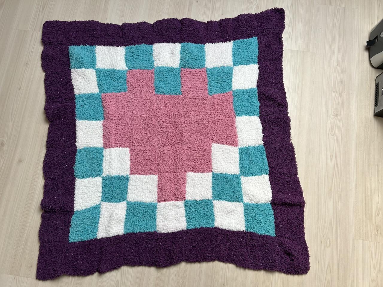 Gebreid  lappen dekentje....Nieuw!