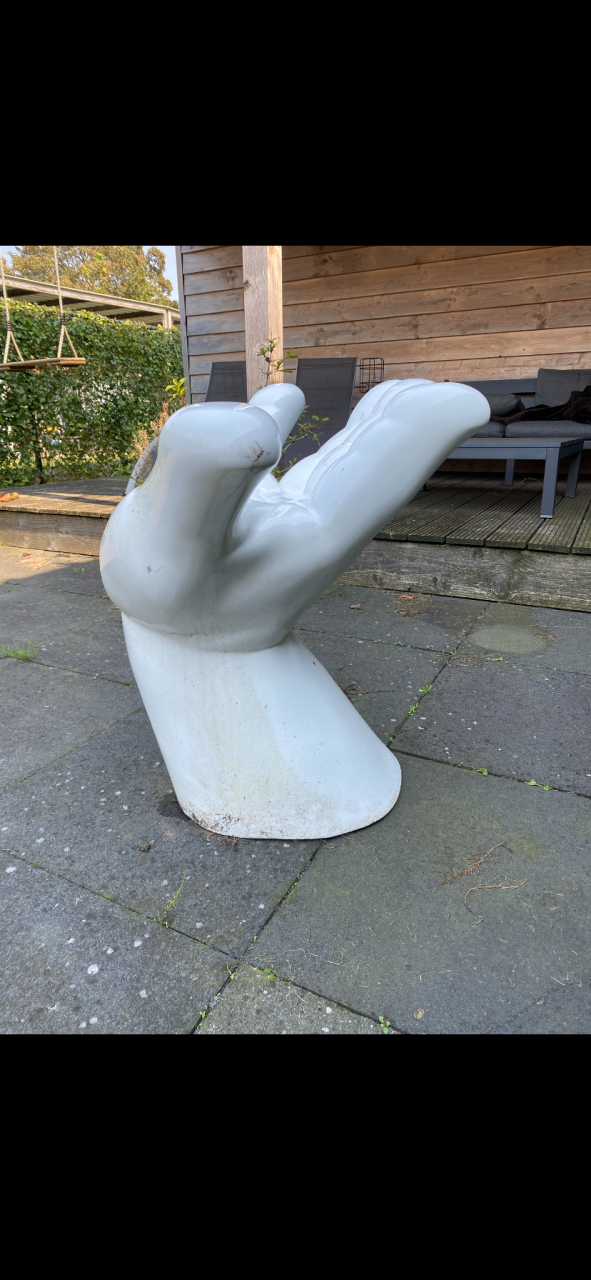 Vintage beeld van witte hand