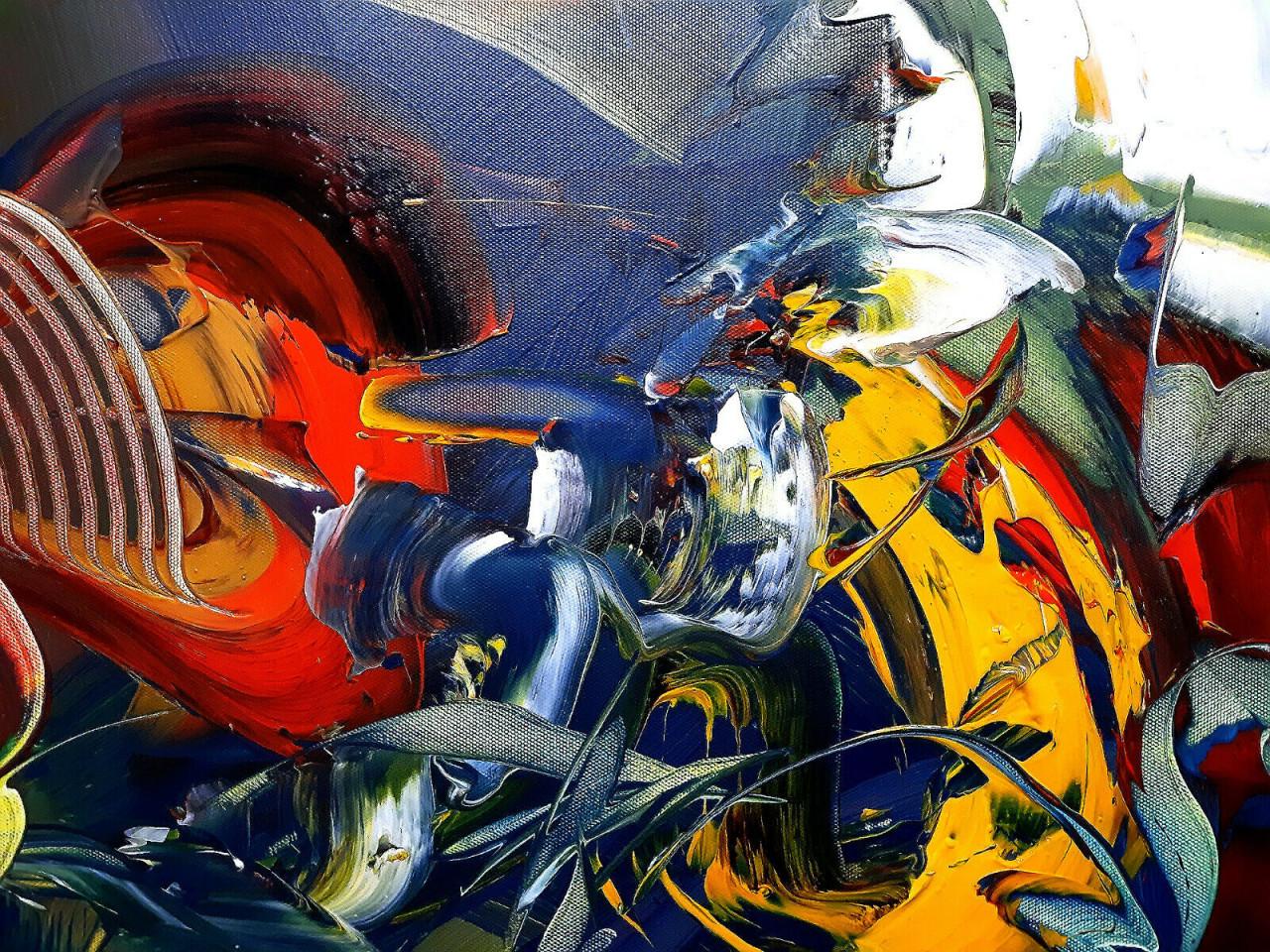 " Extasy " Acrylschilderij van Gia Hung 120 cm x 60 cm