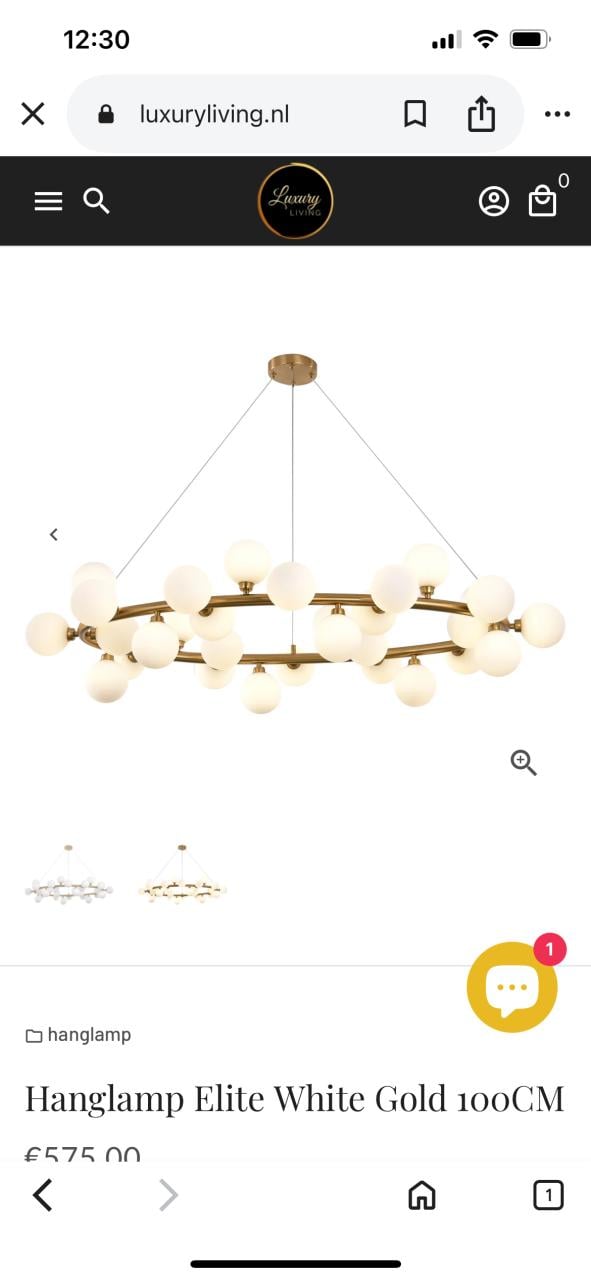 Hanglamp Etlite white gold